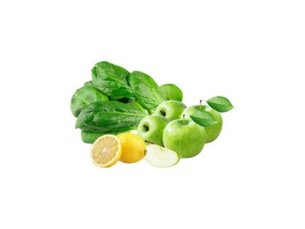 Combo of 3 - Green Apple 4 pieces (500 g - 700 g) + Spinach 250 g + Lemon 250 g - 300 g, 4 pieces (500 - 700) g + (250 - 300) g + 200 g