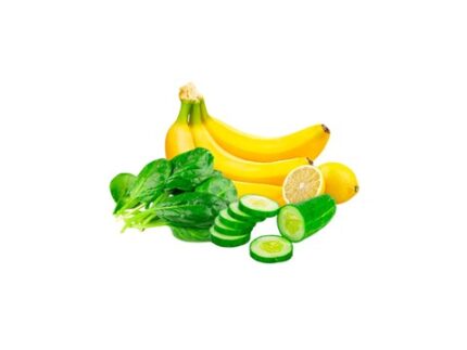 Combo of 4 - Green Cucumber 500 g - 700 g + Spinach 200 g + Lemon 250 g - 300 g + Banana 3 pieces, 3 pieces + (250 - 300) g + (500 - 700) g + 200 g