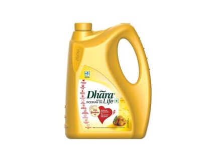 Dhara Life Refined Rice Bran Oil, 5 l