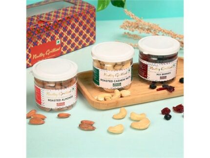 Nutty Gritties Dry Fruits Gift Box (Almonds + Cashews + Mix Berries), 300 g (3 x 100 g)