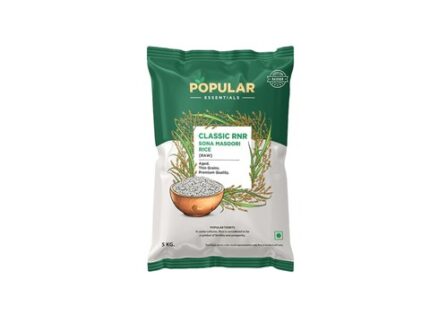 Popular Essentials Classic Raw Sonamasuri Rice - 18 Months Old, 5 kg