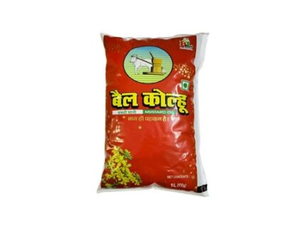 Bail Kolhu Kachi Ghani Pouch Mustard Oil, 1 l