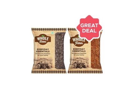 Whole Farm Premium Chia Seeds +  Premium Flax Seeds Combo, 100 g + 100 g